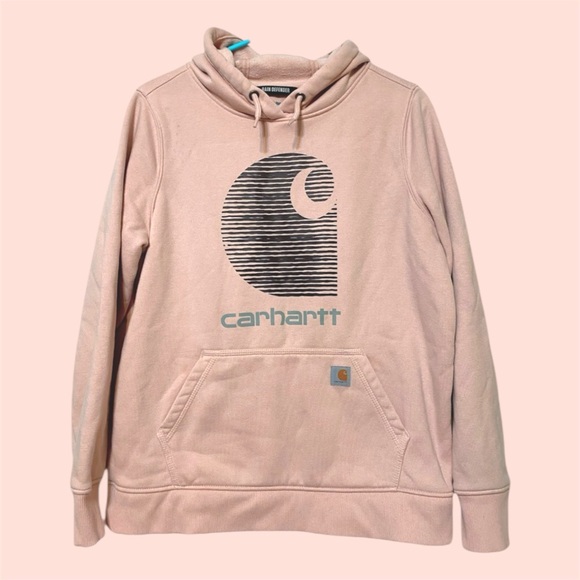 SOLD :: Carhartt Pale Pink Rain Defender Hoodie - Picture 2 of 5